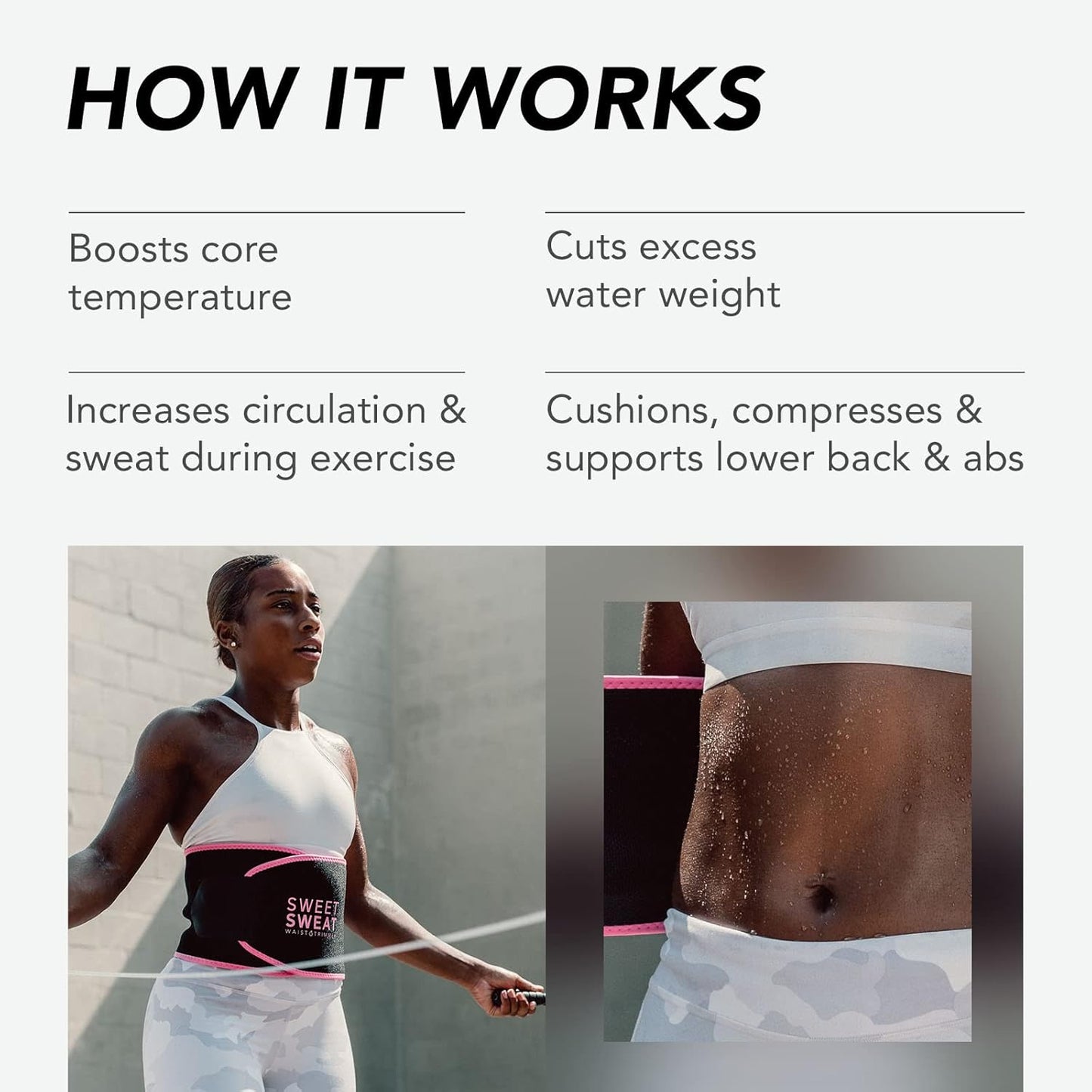Sweet Sweat Premium Waist Trimmer (Pink Logo) for Men & Women